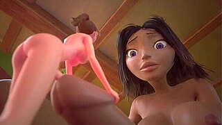 3DGSPOT - Miniature Meets Giant! Breasty Futanari Playgirl Exercises Miniature Brunette hair - Formal TRAILER