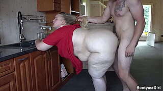 Lewd spouse drilled his bulky in the cook-room