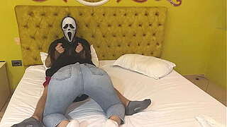 Ghostface receives unconstrained oral-service for halloween