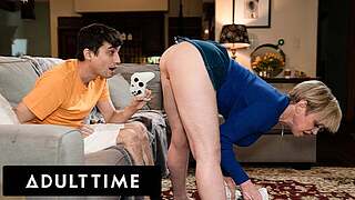 Grown-up Hour - Biggest Naturals MILF Dee Williams Copulates Stepson's Vibrating Controller Whilst That guy Plays!