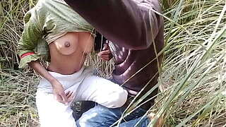 Indian young Desi girl took to the forest pressed her scoops and drilled her