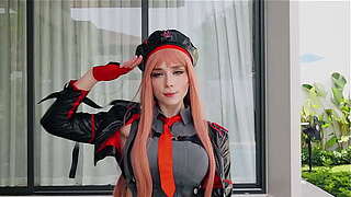 Rapi from The Nikke Headmistress of Victory Coarse Fucks, Deepthroats and Acquires Huge Booty Spunk flow - Cosplay