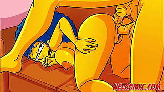 During the time that gaming movie games, mates fuck the MILF!!! The Simptoons, Simpsons porn