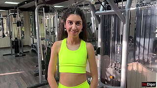 Tutor suggests recent drills and copulates Katty strict in the gymnastics